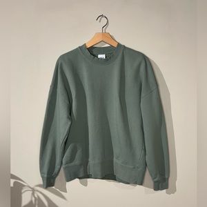 Zara Green Crewneck Fleece Pullover